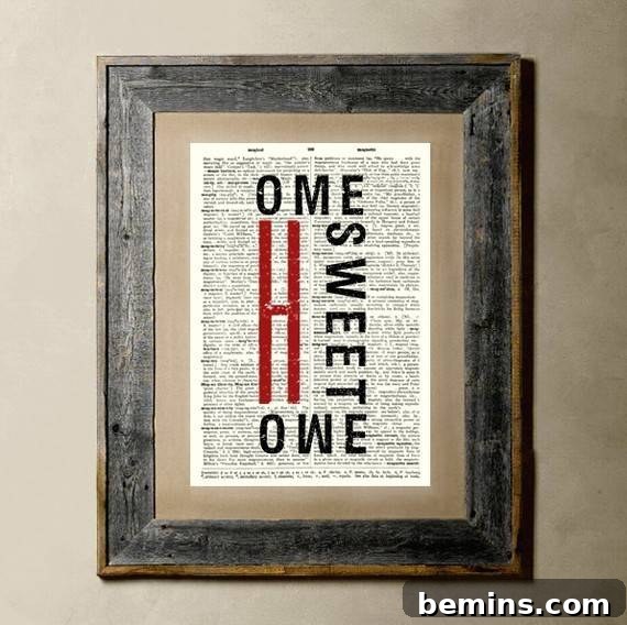 Home Sweet Home - Printed on a Vintage Dictionary Page 8X10