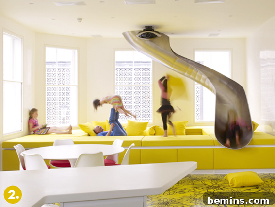 East Village Penthouse slide designed by Turett Collaborative Architects
