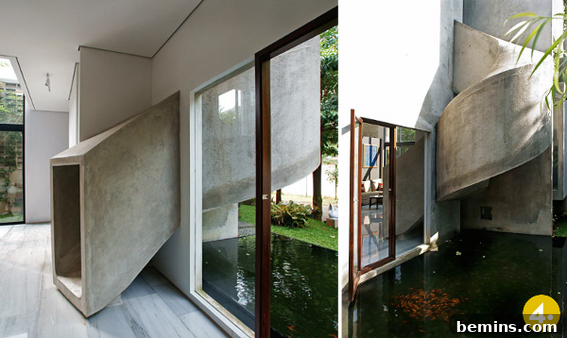 Three-story slide house by LEVEL Architects in Tokyo