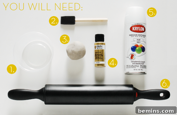 Materials Needed for the DIY Gold Dipped Bowl Project