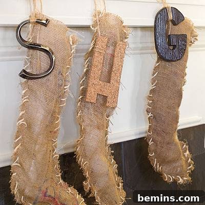 Burlap Christmas Stockings