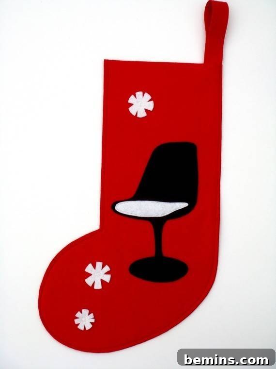 Mid-Century Modern Christmas Stocking