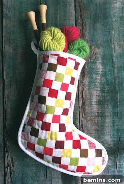 Strip Pieced Christmas Stocking