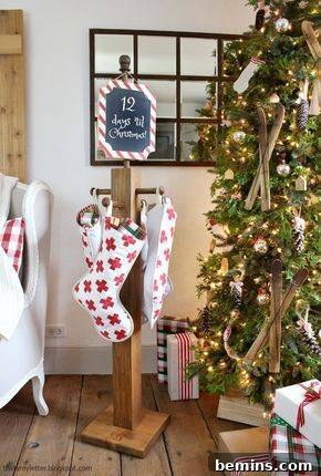 Creative Stocking Display Ideas Without a Fireplace 5 DIY Stocking Post