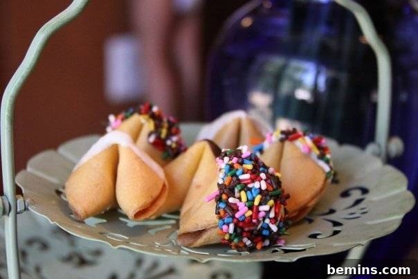 Fortune cookies on a white platter.