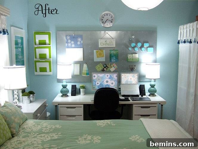 After: A Charming and Inviting Bedroom/Office Desk Area