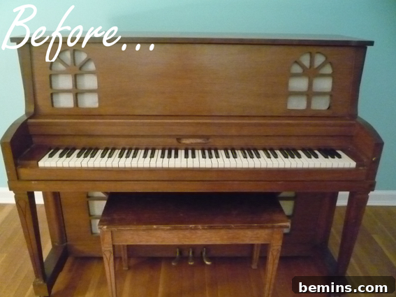 Top 10 Furniture Flips That Still Inspire 19 An old and unloved upright piano in need of restoration.