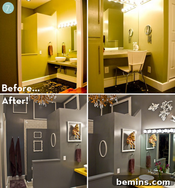 Fun and quirky bathroom makeover reflecting the homeowner's unique personality and creativity