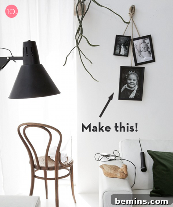 DIY Scandinavian Hanging Photo Frames