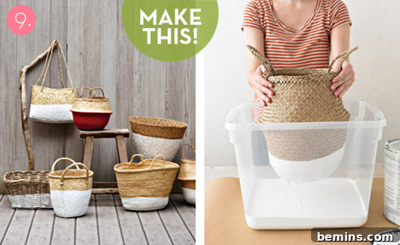 DIY Modern Dip-Dyed Baskets