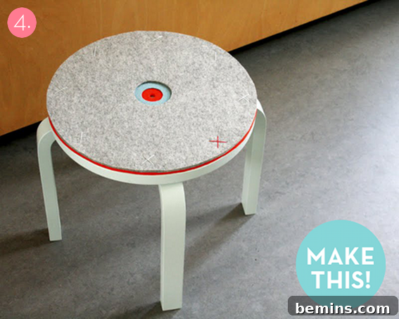 DIY Modern Felt Stool Cushion