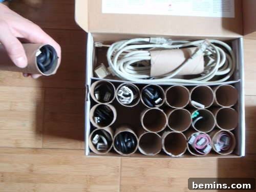 Curated Collection: 8 Chic DIY Wire & Cable Management Solutions 5 TP Roll Organizer Box