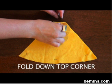 Folding the corner of the triangle
