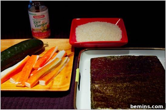 Ingredients for sushi