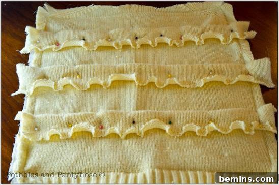 Assembling pillow with ruffles