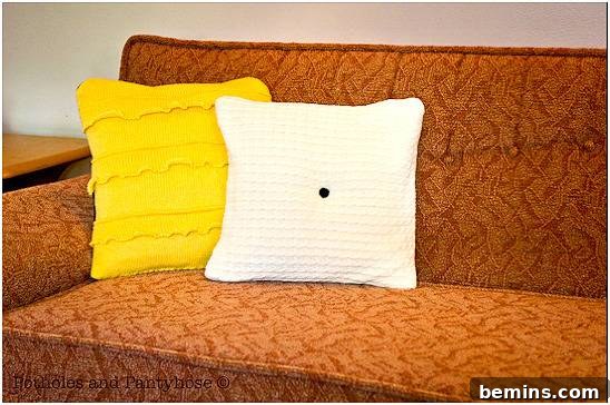 Materials needed for making sweater pillows