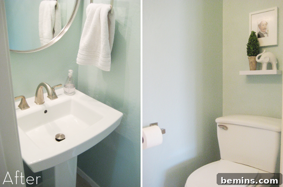 Small Bathroom Makeover with Pedestal Sink