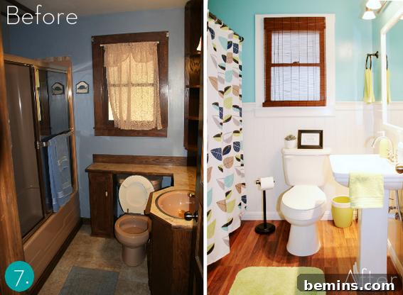 Small Bathroom Makeover with Open Shelving