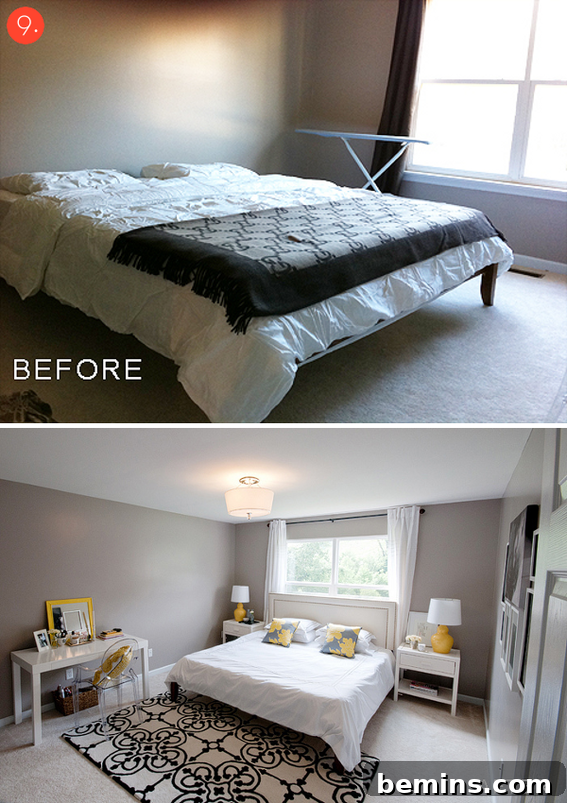 Brightening a Dark Basement Bedroom with White Paint