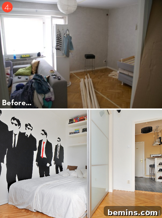 Purple Guest Room Makeover Before and After
