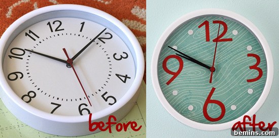 Elegant white clock placed on a wooden floor, showcasing a simple yet modern design.