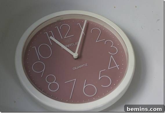 IMG_8634 - Before shot of a round, white clock, plain and ready for a makeover.