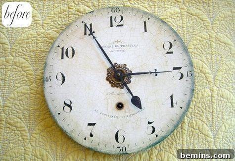 britneybefore - A plain, unassuming clock before its wallpaper makeover.