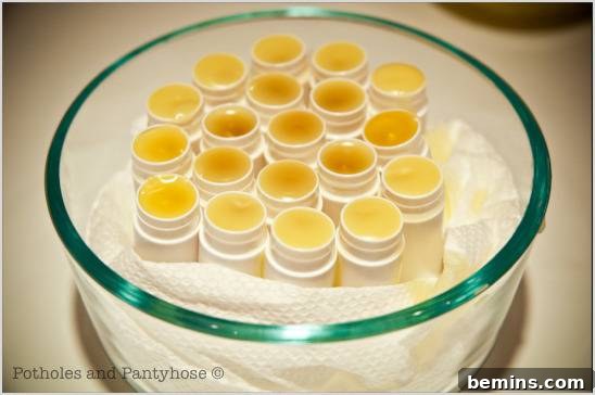 Lip balm in the bowl