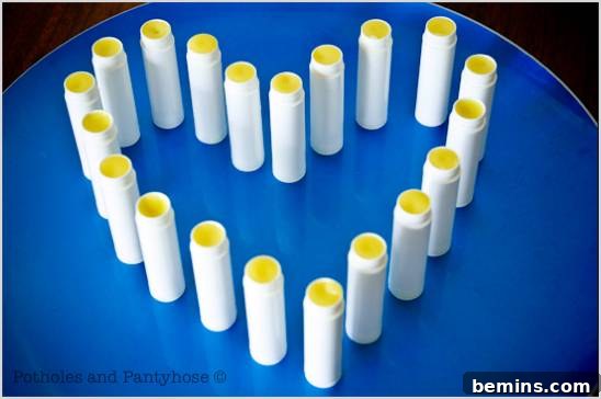 DIY organic Lipbalm stored in a pencil type sticks