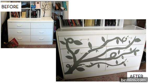 Dresser with sanded top and new hardware