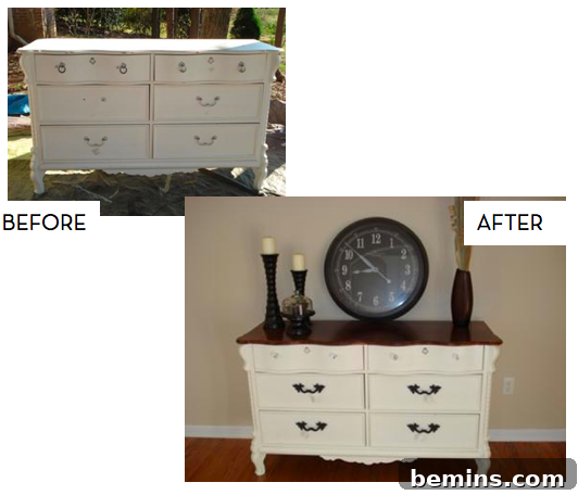 Ombre stained dresser