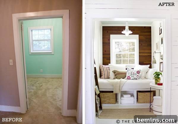 Tiny 6x6 alcove transformed into a guest room