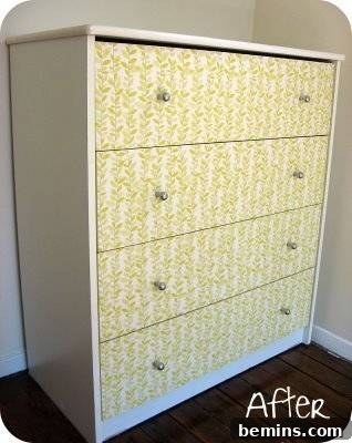 Dresser Makeover with Paper