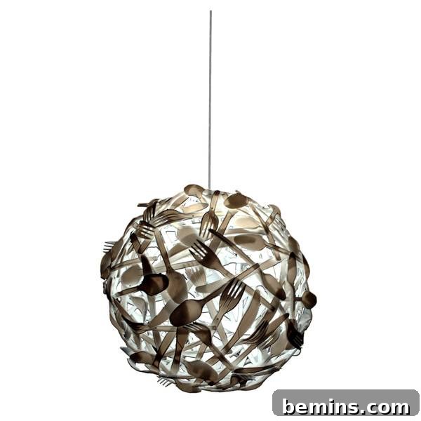 5 Plastic Spoon Pendant Lights: Creative DIY Lighting Ideas 5 Luis Luna Gluttony Lamp