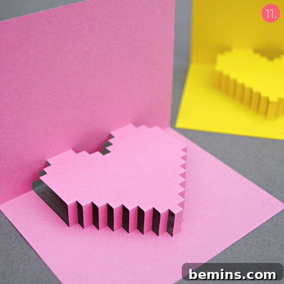 Last-Minute Love: Free Printable Valentine's Day Cards 12 Pixel Pop Up Valentine Card