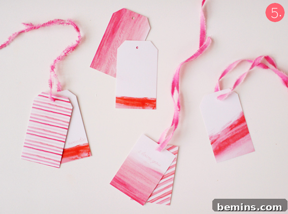 Last-Minute Love: Free Printable Valentine's Day Cards 6 Watercolor Gift Tags