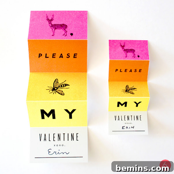 Last-Minute Love: Free Printable Valentine's Day Cards 7 Accordion Folded Valentine