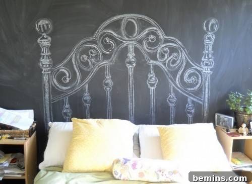 DIY Faux Headboard using Chalkboard Paint