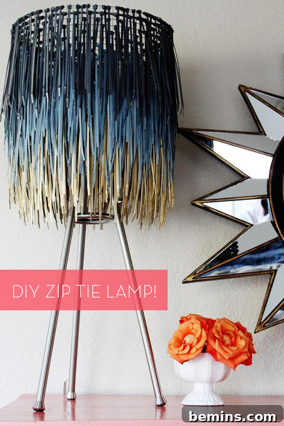 Stylish DIY Zip Tie Lampshade: A Creative Lighting Project 2 DIY Zip Tie Lampshade