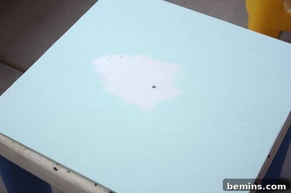 Applying the Stencil to the Plywood Clock