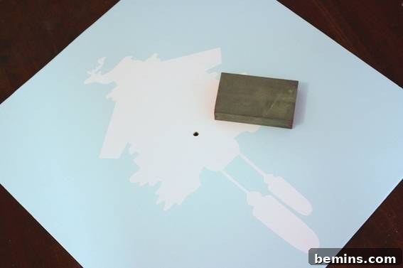 Painting the Stencil Color on the Clock