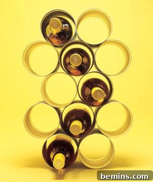 Coffee can wine rack