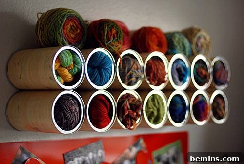 Coffee can yarn cubby