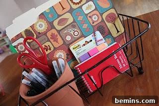 Organized Wire Basket for Mail