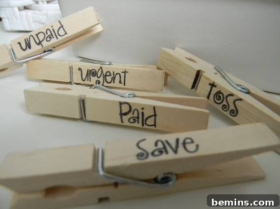 DIY Clothespin Mail Organizer