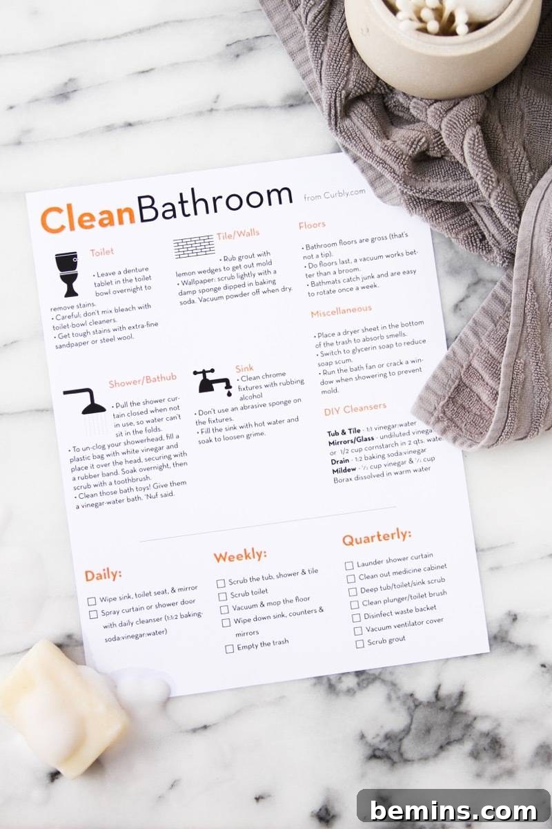 Detailed Bathroom Cleaning Checklist