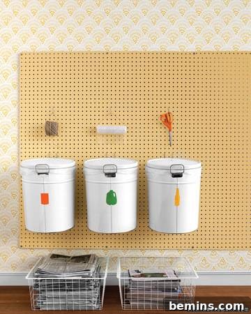 Buckets and baskets for recycled materials