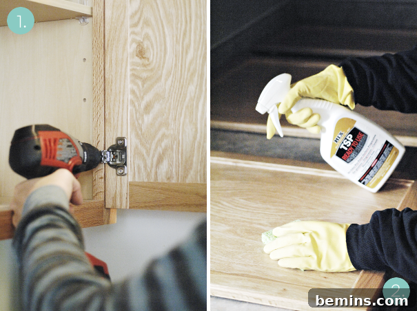 Removing cabinet doors and hardware