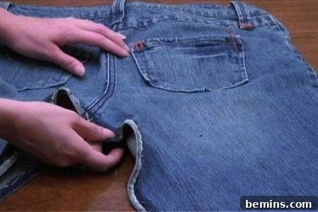 From Denim to Dream Skirt: A DIY Transformation 11 An unused jeans waiting to turn into a new useful item at home, symbolizing the transformation potential.