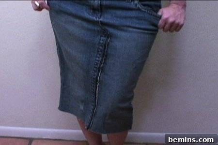 From Denim to Dream Skirt: A DIY Transformation 20 DIY ideas jeans to skirt, showcasing the finished product.